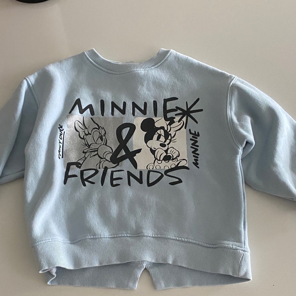Zara Light Blue Minnie & Friends Kids Sweatshirt